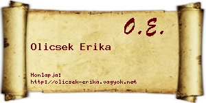 Olicsek Erika névjegykártya
